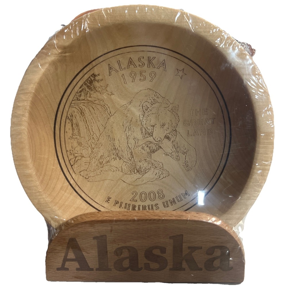 New The Great Alaskan Bowl Company 6.5"‎ Hand Turned Birchwood Natural Unique